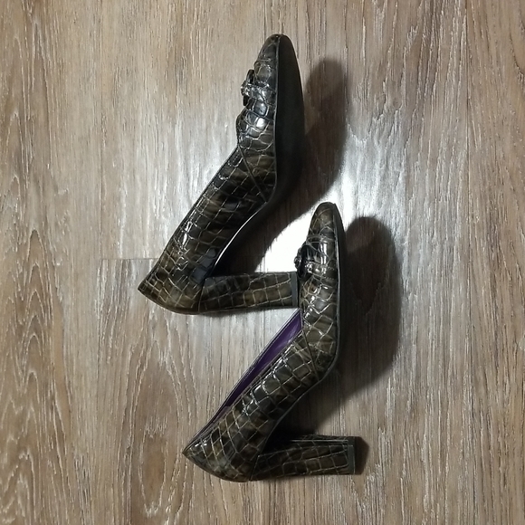 (8) Frankie & Dany Reptile Textured Heels Night Out Business Formal Chunky 90s - Picture 7 of 13